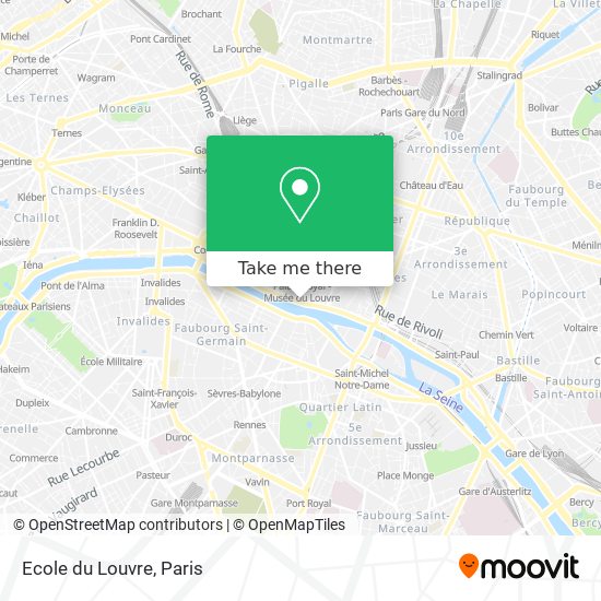 Mapa Ecole du Louvre