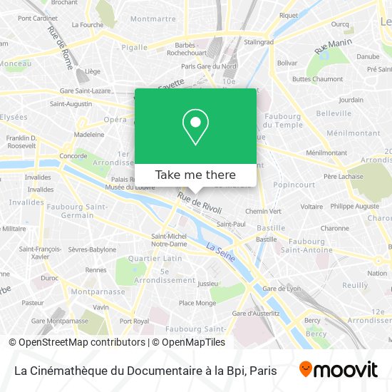 Mapa La Cinémathèque du Documentaire à la Bpi