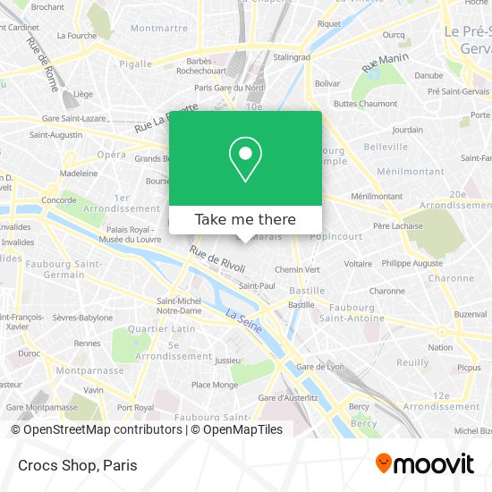 Crocs Shop map