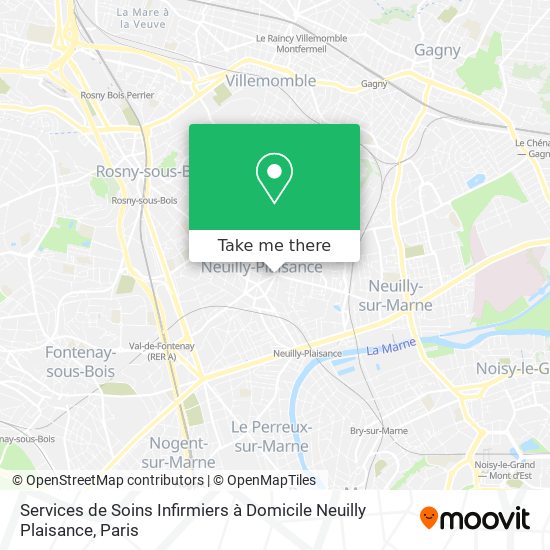 Services de Soins Infirmiers à Domicile Neuilly Plaisance map