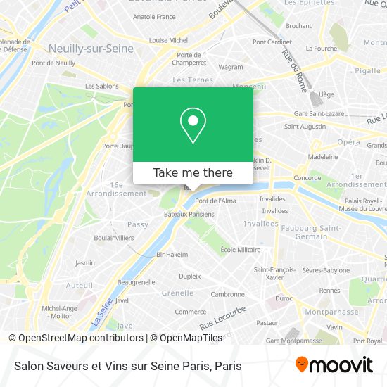 Salon Saveurs et Vins sur Seine Paris map