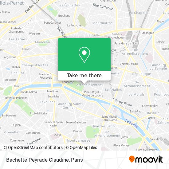 Bachette-Peyrade Claudine map