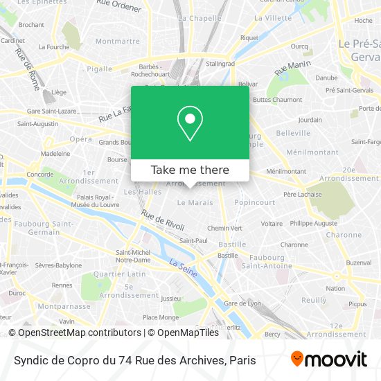 Mapa Syndic de Copro du 74 Rue des Archives