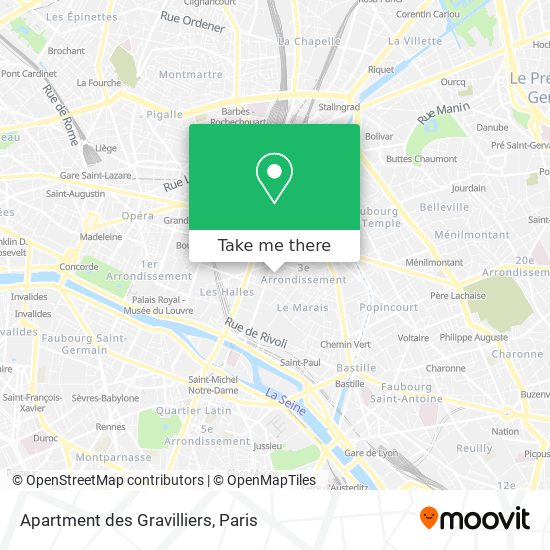 Apartment des Gravilliers map