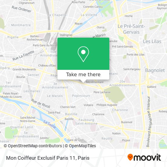 Mapa Mon Coiffeur Exclusif Paris 11