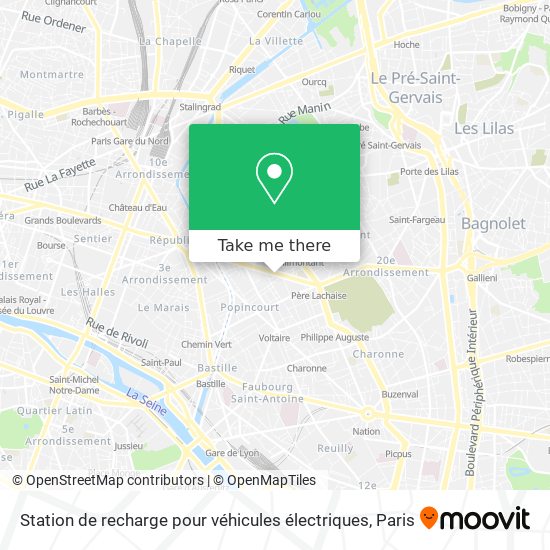 Mapa Station de recharge pour véhicules électriques