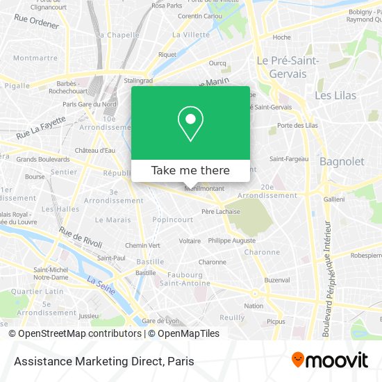 Assistance Marketing Direct map