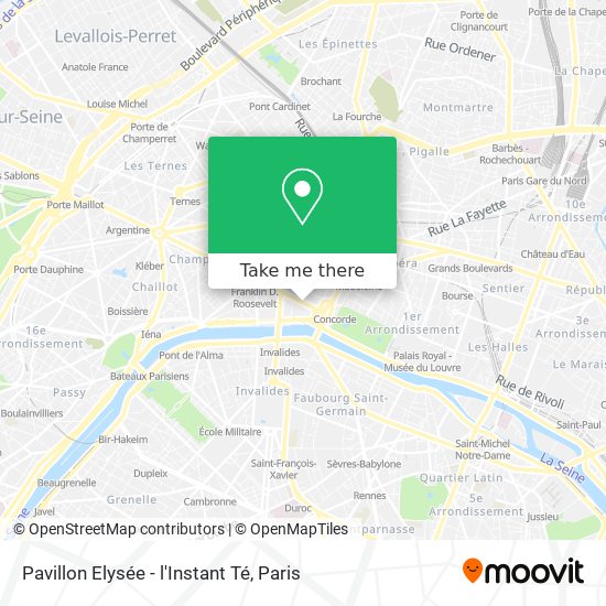 Mapa Pavillon Elysée - l'Instant Té