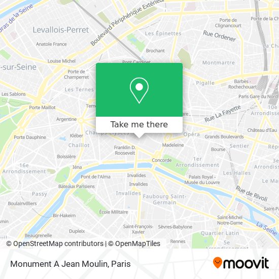 Monument A Jean Moulin map