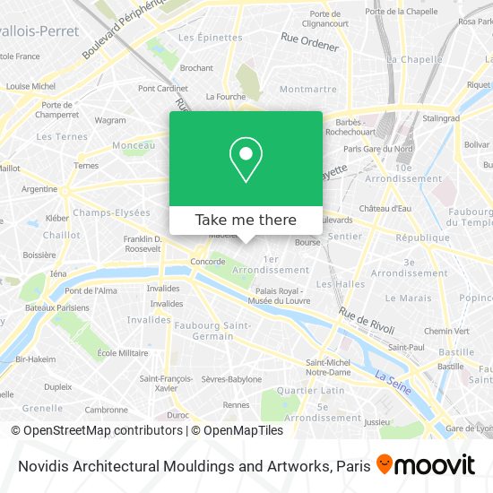 Novidis Architectural Mouldings and Artworks map