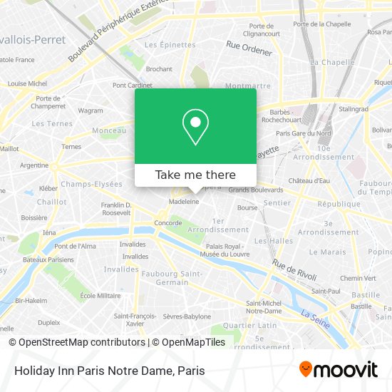 Mapa Holiday Inn Paris Notre Dame