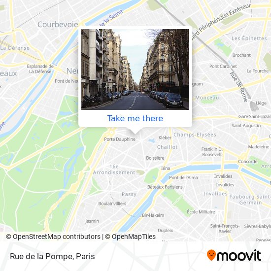 Mapa Rue de la Pompe