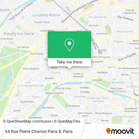 64 Rue Pierre Charron Paris 8 map