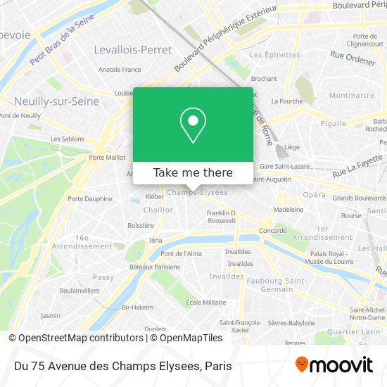 Mapa Du 75 Avenue des Champs Elysees