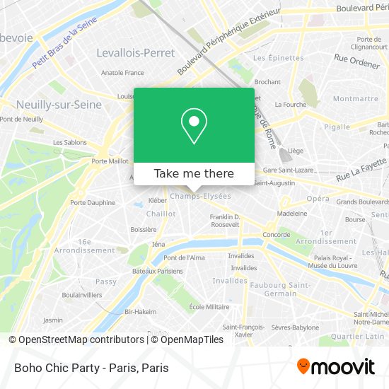 Boho Chic Party - Paris map