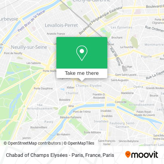 Chabad of Champs Elysées - Paris, France map
