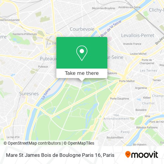 Mapa Mare St James Bois de Boulogne Paris 16