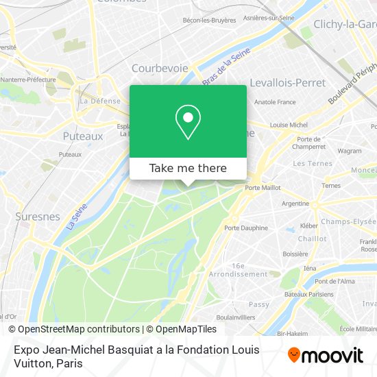 Mapa Expo Jean-Michel Basquiat a la Fondation Louis Vuitton