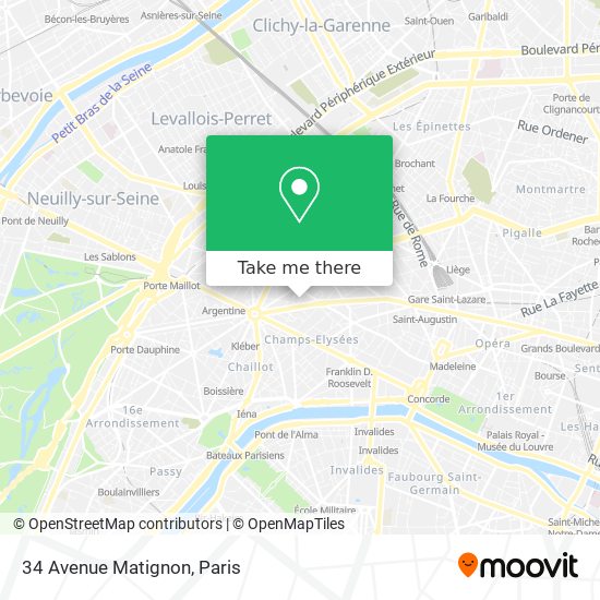 Mapa 34 Avenue Matignon
