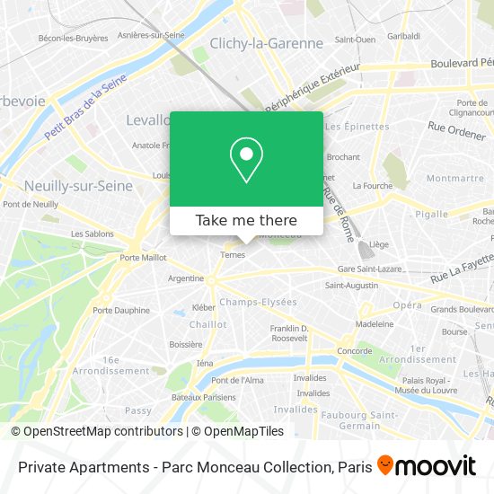 Mapa Private Apartments - Parc Monceau Collection