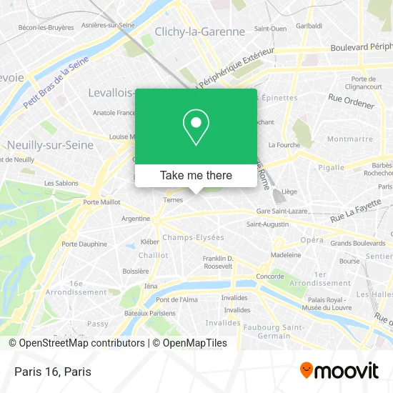 Paris 16 map