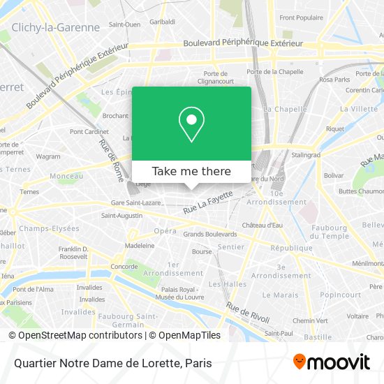 Mapa Quartier Notre Dame de Lorette