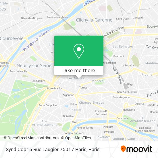 Mapa Synd Copr 5 Rue Laugier 75017 Paris