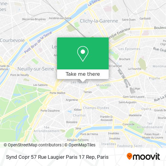 Mapa Synd Copr 57 Rue Laugier Paris 17 Rep