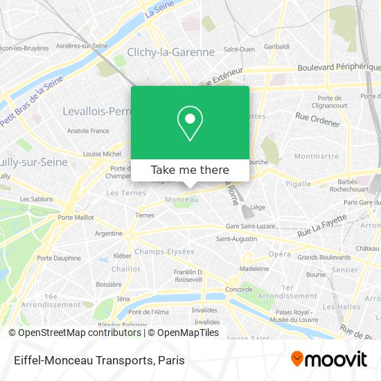 Eiffel-Monceau Transports map