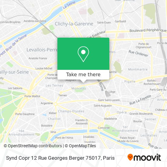 Synd Copr 12 Rue Georges Berger 75017 map