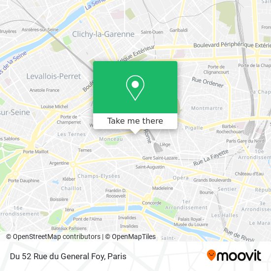 Mapa Du 52 Rue du General Foy