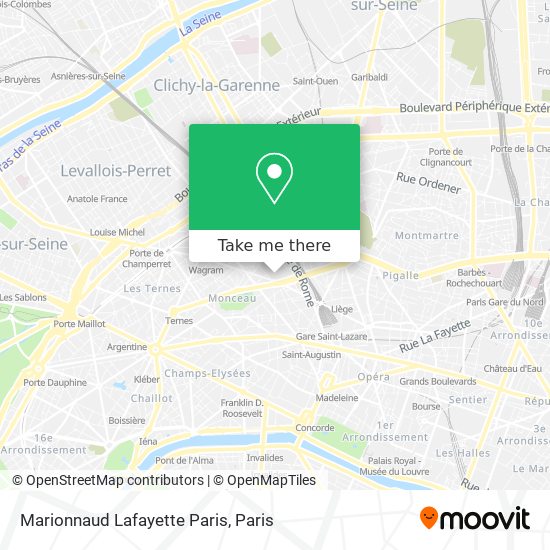 Marionnaud Lafayette Paris map