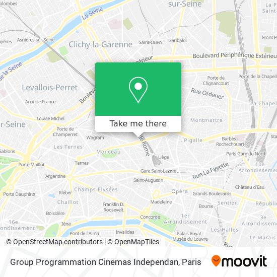 Group Programmation Cinemas Independan map