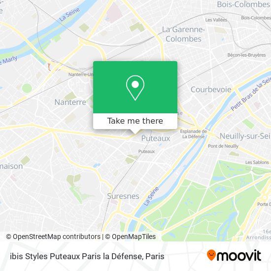 Mapa ibis Styles Puteaux Paris la Défense