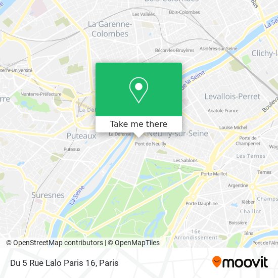 Du 5 Rue Lalo Paris 16 map