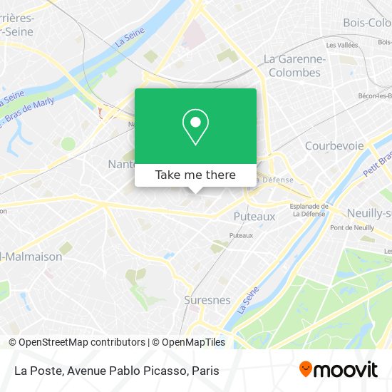 Mapa La Poste, Avenue Pablo Picasso