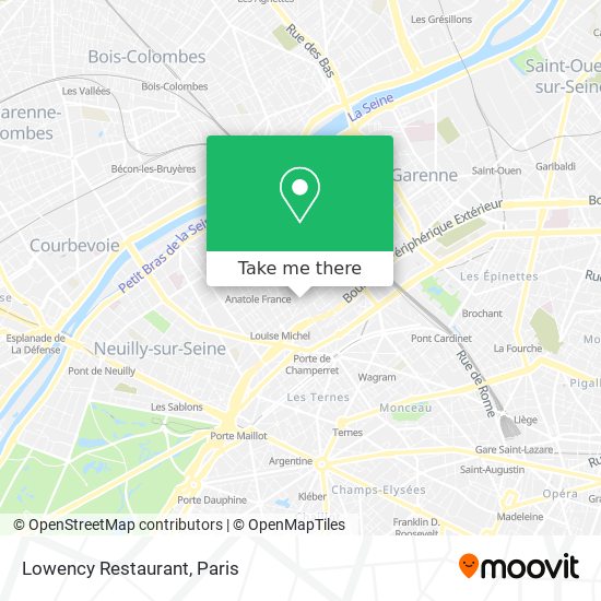 Mapa Lowency Restaurant