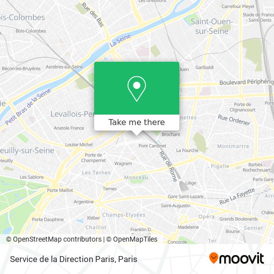 Service de la Direction Paris map