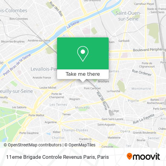 Mapa 11eme Brigade Controle Revenus Paris