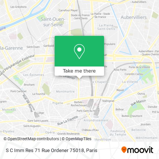 S C Imm Res 71 Rue Ordener 75018 map