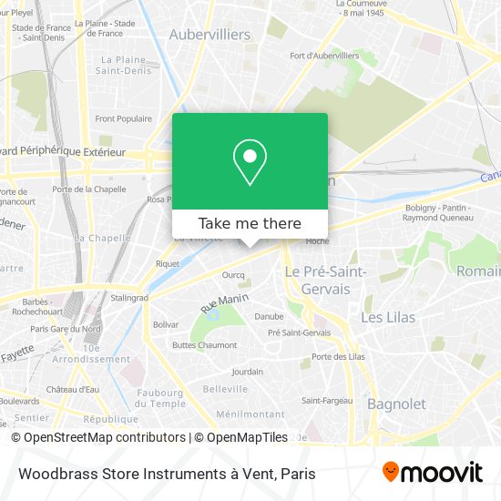 Mapa Woodbrass Store Instruments à Vent