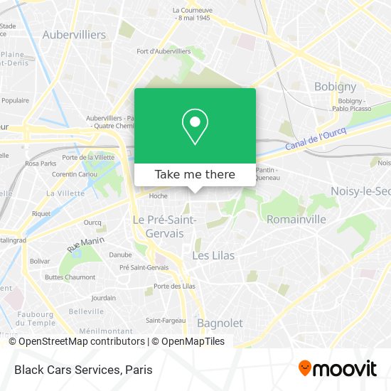 Black Cars Services map