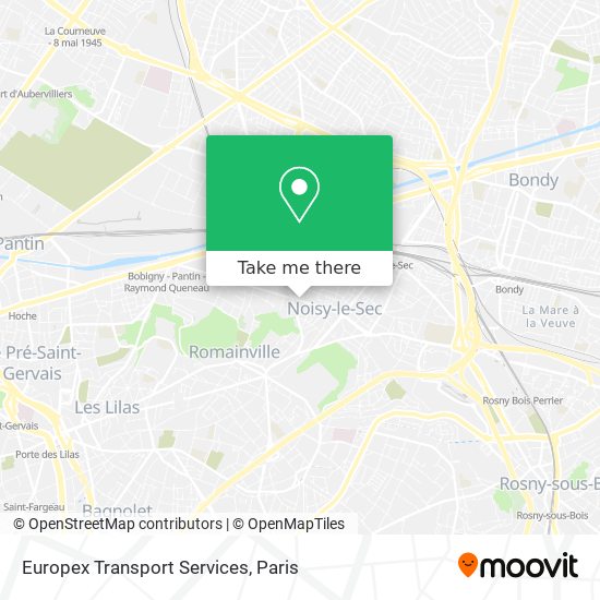 Mapa Europex Transport Services