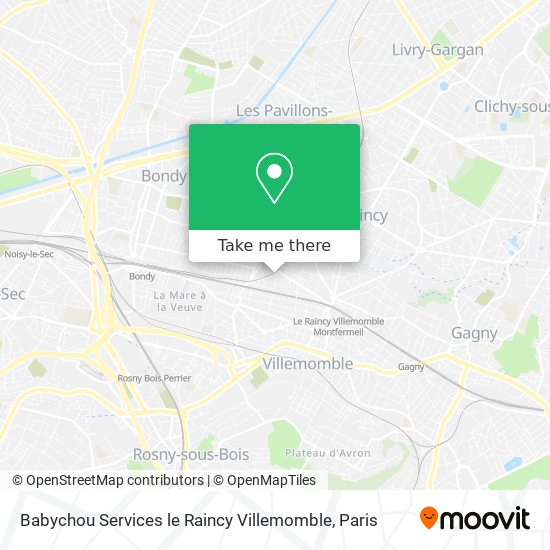 Mapa Babychou Services le Raincy Villemomble