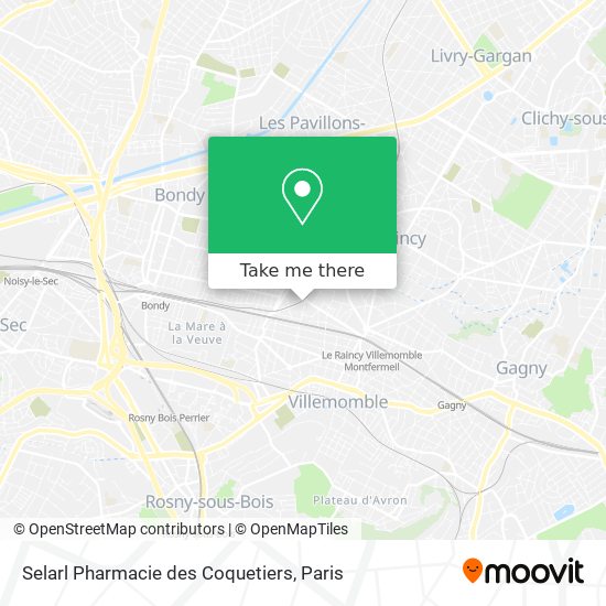Mapa Selarl Pharmacie des Coquetiers