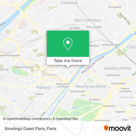 Bowlings Ouest Paris map