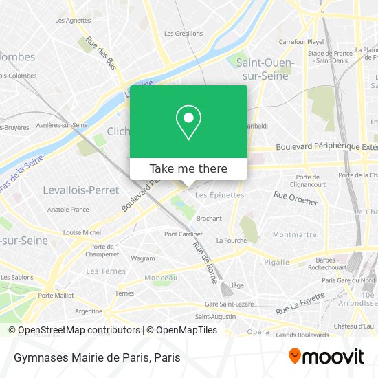 Mapa Gymnases Mairie de Paris