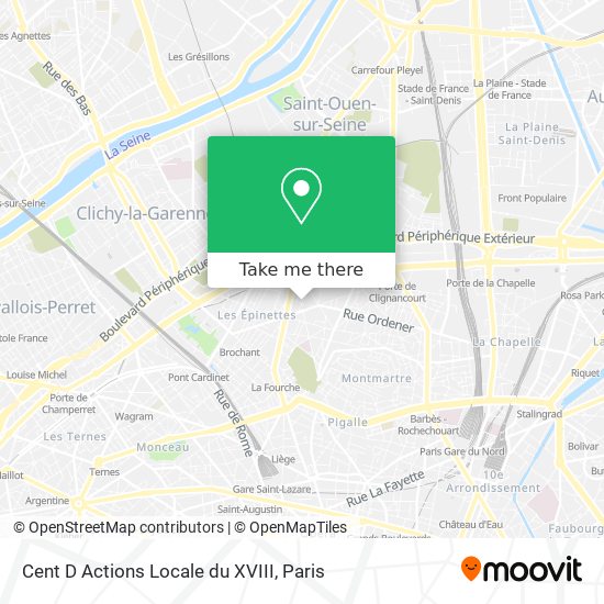 Mapa Cent D Actions Locale du XVIII