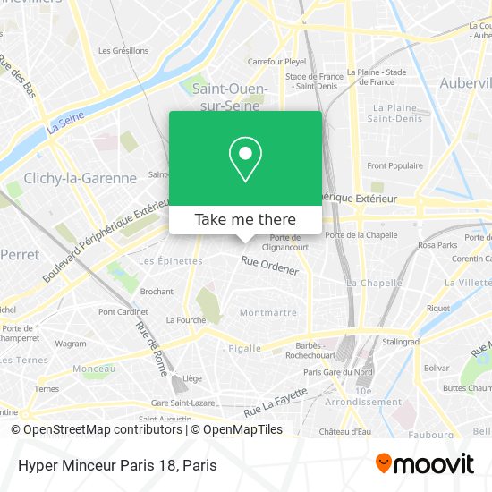 Hyper Minceur Paris 18 map