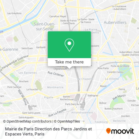 Mairie de Paris Direction des Parcs Jardins et Espaces Verts map